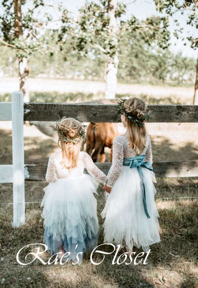 Slate blue best sale flower girl dress